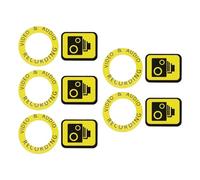 eMagTech Lot de 5 autocollants jaunes d'enregistrement vidéo pour caméra de vidéosurveillance, enregistreur vidéo, étiquette d'avertissement compatible avec Brifield BR1 BR3