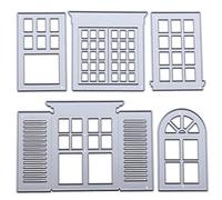 eMagTech Lot de 5 matrices de découpe en métal pour cadre de fenêtre, gaufrage, pochoir réutilisable pour fabrication de cartes, scrapbooking, album photo, décoration
