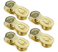 eMagTech Lot de 5 paires de maillons de chaîne de vélo pour chaîne de vitesse 11 vitesses VTT vélo de route réutilisables Boucles magiques à assembler rapidement Démontage en acier au manganèse Doré