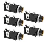 eMagTech Lot de 5 prises jack PCB à 4 broches 6,35 mm pour casque stéréo plaqué or avec joint d'étanchéité pour PCB, guitare, micro, casque