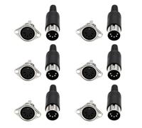 eMagTech Lot de 6 adaptateurs DIN mâles à 5 broches femelles pour équipement numérique, signaux vidéo, châssis