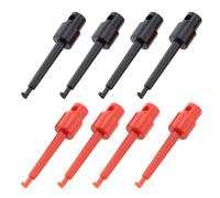 eMagTech Lot de 8 pinces à hameçon en plastique pour pêche à la mouche, leurres ou hameçons à pointe longue, accessoires pour pêche à la mouche, mouches nymphes (4 pièces noires et 4 rouges)