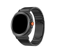 EMAIGlPO Bracelet à maillons en acier inoxydable for Samsung Galaxy Watch 8 Ultra 2 / Galaxy ULTRA 7 47 mm, sans espace, accessoires(Black,For Galaxy 8 Ultra 2)