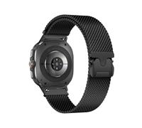 EMAIGlPO Bracelet de montre milanais en acier inoxydable avec boucle parachute for Samsung Galaxy Watch 8 Classic 46 mm(Black,For Watch8 Classic 46mm)