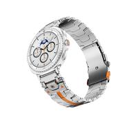 EMAIGlPO Bracelet en acier inoxydable for Samsung Galaxy Watch 8 Classic 46 mm, 40 mm, 44 mm(Silver orange Style2,For Galaxy Watch 8 44mm)