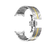 EMAIGlPO Bracelet en acier inoxydable for Samsung Watch 8/8 Classic, ajustement rapide, sans espace, compatible avec for Samsung Galaxy Watch Ultra 2(Silver-Golden,For galaxy 8)