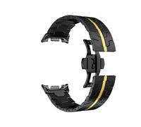 EMAIGlPO Bracelet en acier inoxydable for Samsung Watch 8/8 Classic, ajustement rapide, sans espace, compatible avec for Samsung Galaxy Watch Ultra 2(Black-Golden,For galaxy ultra 2)