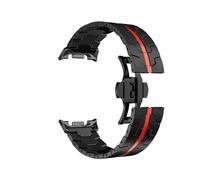 EMAIGlPO Bracelet en acier inoxydable for Samsung Watch 8/8 Classic, ajustement rapide, sans espace, compatible avec for Samsung Galaxy Watch Ultra 2(Black-Red,For galaxy 8)