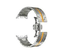 EMAIGlPO Bracelet en acier inoxydable for Samsung Watch 8/8 Classic, ajustement rapide, sans espace, compatible avec for Samsung Galaxy Watch Ultra 2(Titanium-Orange,For galaxy ultra 2)