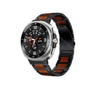 EMAIGlPO Bracelet en bois et métal for Samsung Galaxy Watch 8 Classic 46 mm, 8 44 mm, 40 mm, bracelet en acier inoxydable(Black Brown,Galaxy Ultra 2025)