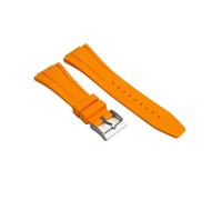 EMAIGlPO Bracelet en caoutchouc adapté for GA-2100 GM 2100 GA2110, Bracelet de montre étanche en caoutchouc fluoré for GM5600, fermoir papillon(Orange-Silver-01,For GM-5600)