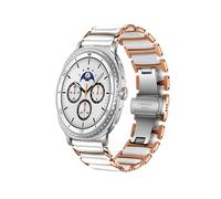 EMAIGlPO Bracelet en céramique for Samsung Watch 8 (40/44 mm) / 8Classic (46 mm) / Ultra 2 (47 mm)(White-Rose Gold,For Watch 8 Classic)