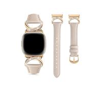 EMAIGlPO Bracelet en cuir compatible avec les montres for Fitbit Versa 4/3/Sense 2/Sense Watch(Ivory,For Sense sense2)