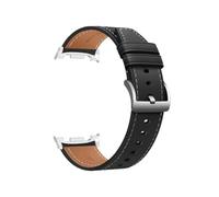 EMAIGlPO Bracelet en cuir souple for Samsung Galaxy Watch 8 40/44/46 mm, remplacement sans espace, style décontracté(Black-1)