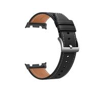 EMAIGlPO Bracelet en cuir souple for Samsung Galaxy Watch 8 40/44/46 mm, remplacement sans espace, style décontracté(Black-2)