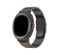 EMAIGlPO Bracelet en titane for Samsung Galaxy Watch 8 Ultra 2, bracelet d'affaires for homme(Black orange)