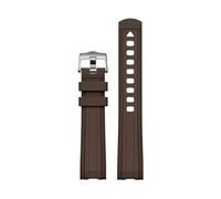 EMAIGlPO Bracelet sport étanche en caoutchouc à extrémité incurvée, compatible avec les bracelets for Omega X, Swatch, Moonswatch et Seamaster 300(Brown)