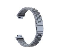 EMAIGlPO Convient for Fitbit Inpirenspire HR Bracelet en acier à trois perles, bracelet en métal en acier inoxydable, accessoires de montre(Grey)