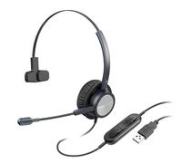 Emaiker Casque USB Filaire avec Microphone antibruit avec Microphone pour contrôle du Volume et Bouton d'appel pour Bureau Centre d'appels Skype Chat
