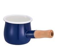 émail Casserole à lait, beurre de mini Warmer 10 cm en émail Casserole Cuisine Poêle avec poignée en bois, taille parfaite pour chauffage Petit liquide portions. bleu…