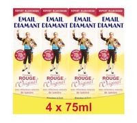 Email Diamant Formule Rouge L'Original - Dentrifice Blanchissant - 4x75ml | Pour un sourire plus blanc - Effet immédiat & Longue durée - Huiles essentielles & Fluor - Goût Menthe
