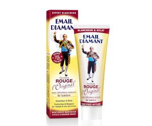 Email Diamant Formule Rouge L'Original - Dentrifice Blanchissant - 75ml | Pour un sourire plus blanc - Effet immédiat & Longue durée - Huiles essentielles & Fluor - Goût Menthe