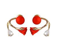 Émail Fleur Pendentif Femmes Crochet D'oreilles Saint Valentin Cadeau Alliage Rouge Boucles D'Oreilles Femme