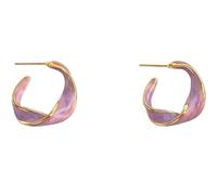 Émail torsadé Hoop boucle d'oreille Twist Hoop Dangle boucle d'oreille émail cercle Vintage spirale bonbons couleur boucles d'oreilles minimaliste boucles d'oreilles rondes bijoux pour les femmes