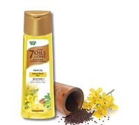 Emami Lot de 7 huiles capillaires en un mélange Mustard 200 ml - Mustard Plus, avec huile de moutarde, henné et amla pour des cheveux brillants, plus forts et soignés, avec autocollant Kajal