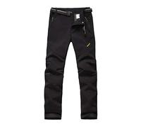 Emansmoer Pantalon Softshell doublé en Polaire pour Homme Coupe-Vent Imperméable Fonctionnel Sport de Plein air Camping Randonnée Trekking