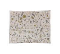 Emanuel Yair Silk Challah Couverture brodée pour Shabbat et Yom Tov 49,5 x 39,5 cm - Cadeau judaïque oiseaux et fleurs (doré CMG-32)
