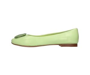 Emanuelle Vee - Ballerine en cuir - Femme - Chaussures - Vert - Taille: 39 EU