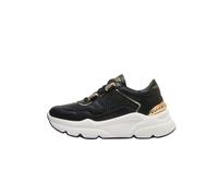 Emanuelle Vee - Baskets de course en cuir noir avec détail strass - Femme - Chaussures - Noir - Taille: 39 EU
