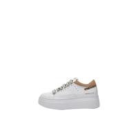 Emanuelle Vee - Baskets Glamour Blanches avec Pierres et Paillettes - Femme - Chaussures - Blanc - Taille: 35 EU