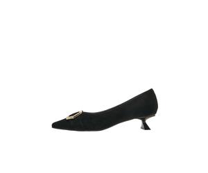 Emanuelle Vee - Decollete en Daim Noir avec Boucle Métallique Dorée - Femme - Chaussures - Noir - Taille: 38 EU