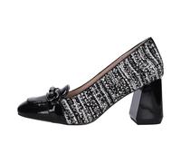 Emanuelle Vee - Mocassins en cuir verni et tissu - Femme - Chaussures - Noir - Taille: 37 EU