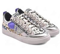 Emanuélle Vee, Olivia Strass, Chaussures Sneakers Mode Casual Cuir, Multi Animalier, 37 EU