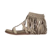 Emanuelle Vee - Sandale Plate en Daim - Femme - Chaussures - Beige - Taille: 39 EU