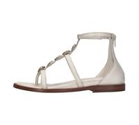 Emanuelle Vee - Sandales Plates en Cuir - Femme - Chaussures - Blanc - Taille: 36 EU
