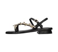 Emanuelle Vee - Sandales Plates en Cuir - Femme - Chaussures - Noir - Taille: 41 EU