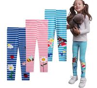 EmaoFun Legging Enfant Fille,Lot de 3,2-7 Ans（Flora 3Y）