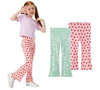 EmaoFun Legging Évasé en Côtelé pour Filles 3 à 7 Ans, Lot de 2 ou 3 Unités(cuteheart7Y)