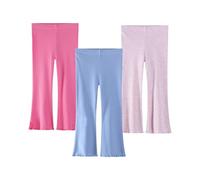 EmaoFun Legging Évasé en Côtelé pour Filles 3 à 7 Ans, Lot de 2 ou 3 Unités(Purple)