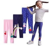 EmaoFun Legging Fille Pantalons Enfants, Lot de 3,2-7 Ans（color3 6Y）