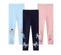EmaoFun Legging Fille Pantalons Enfants, Lot de 3,2-7 Ans（Pony 4T）
