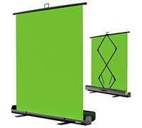 EMART 155 x 184cm Fond Vert Retractable，Support Portable Écran Vert Pliable avec Support, Green Screen Professionnelle pour Photo Studios, Streaming en Direct, Vidéoconférences, TikTok, Zoom