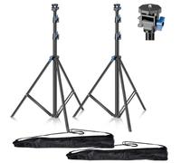 EMART 2 Pcs Support de Lumière de Photographie, 200cm Support de Trépied Légeret Réglable avec Tête Pivotante 1/4 et Lampe Pivotant à 180 Degrés pour Caméras et Autres Équipements-Noir