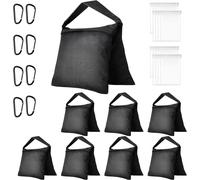 Emart 8 Pack Sandbags, Heavy Duty Weight Bags for Photography, Backdrop Stand, Lighting Stand, Tripod, Video Photo Studio, Canopy, Deck, Tent - Black