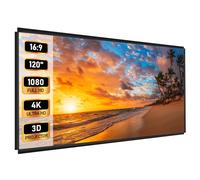 EMART Écran de projection d'extérieur 120" 16:9 4K HD - 258 x 149 cm - Écran de projection pliable - Anti-plis - Double face - Convient pour le home cinéma, les fêtes et le camping