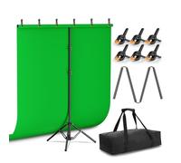EMART Écran Vert avec Support, 2 x 3 m Support de Fond avec 2 x 2 m Green Screen pour Studio Photo, Vidéos TV, Jeux en Streaming, Retransmission en Direct, Incrustation Chromatique